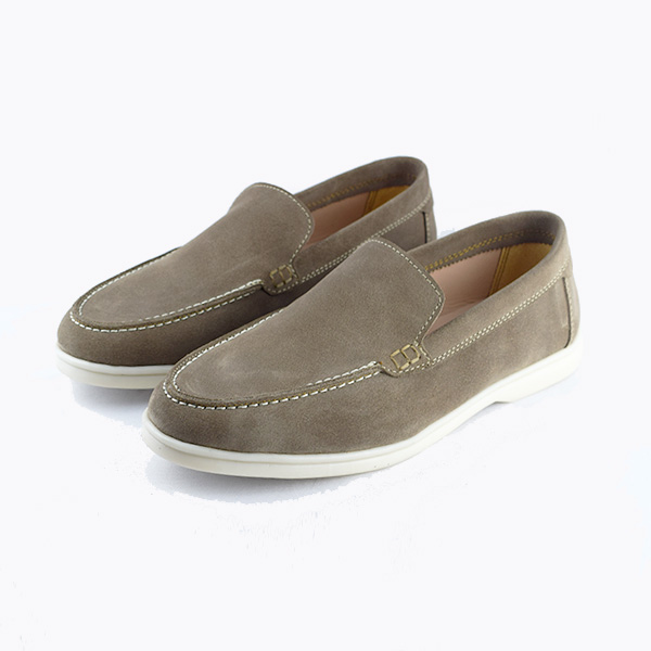 Mocassin pour homme 112 gris clair daim  ..........  Mocassin homme Maroc
